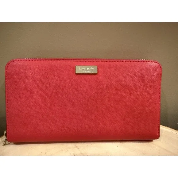 Kate Spade New York Laurel Way Neda Zip Around‎ Wallet in Deep Red MSRP $189 - Picture 2 of 11